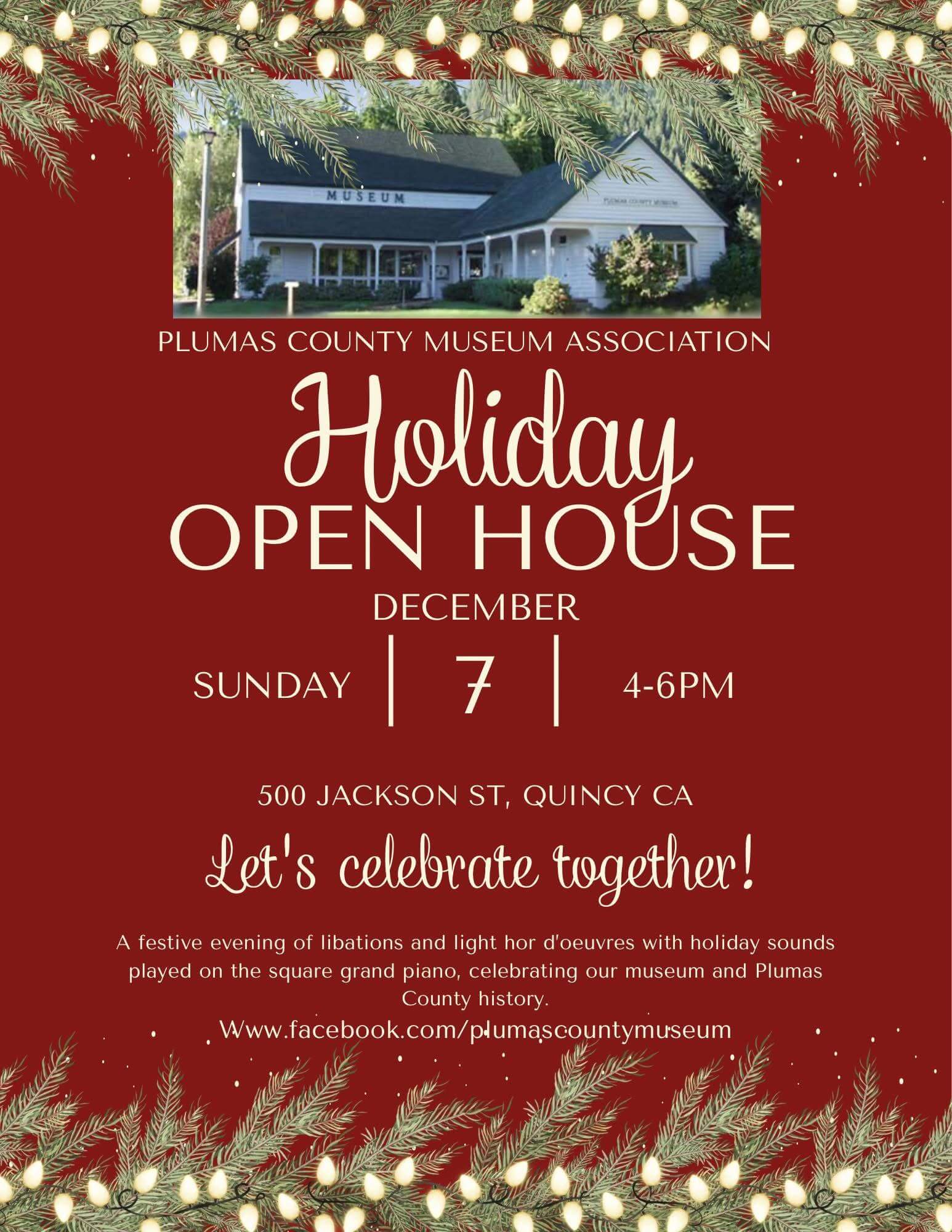 Poster for Plumas Museum Holiday Open House