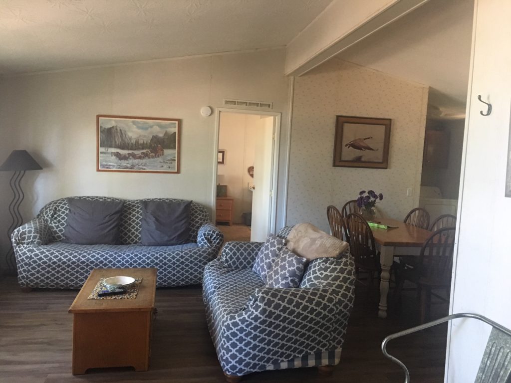 Living room area of cabin 3 at Wilson's Camp Pratville