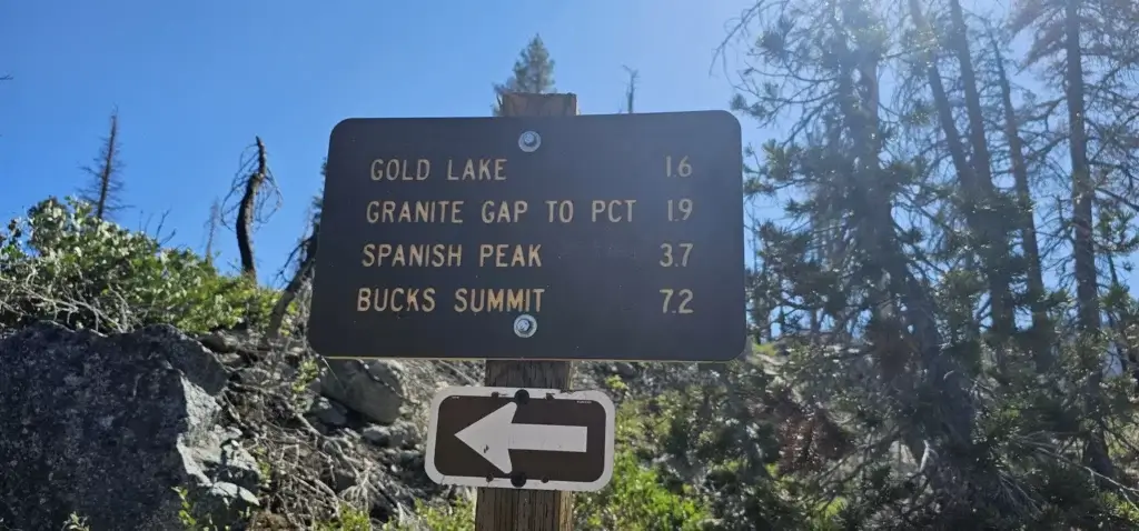 Gold Lake Trail via Silver Lake Trails Sign