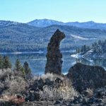 View of Frenchman Lake with Rock formation