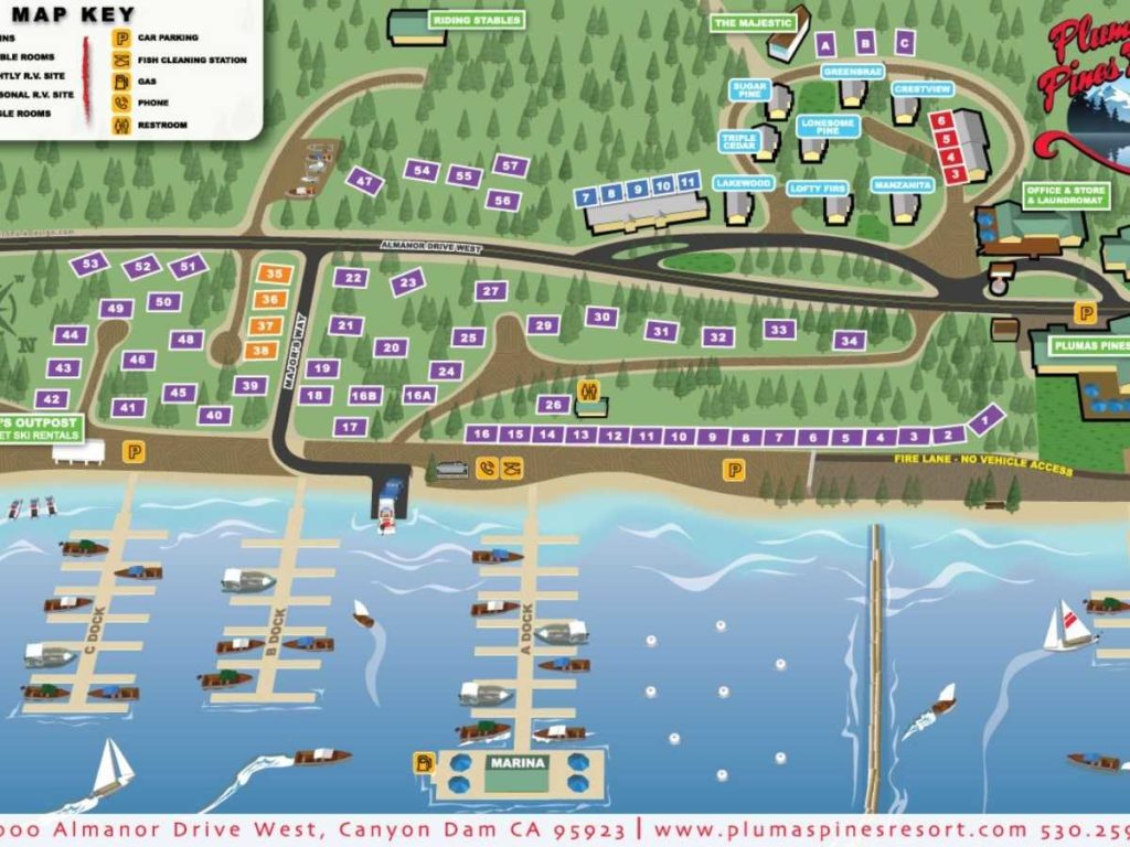 Map of Plumas Pines Marina & RV Park