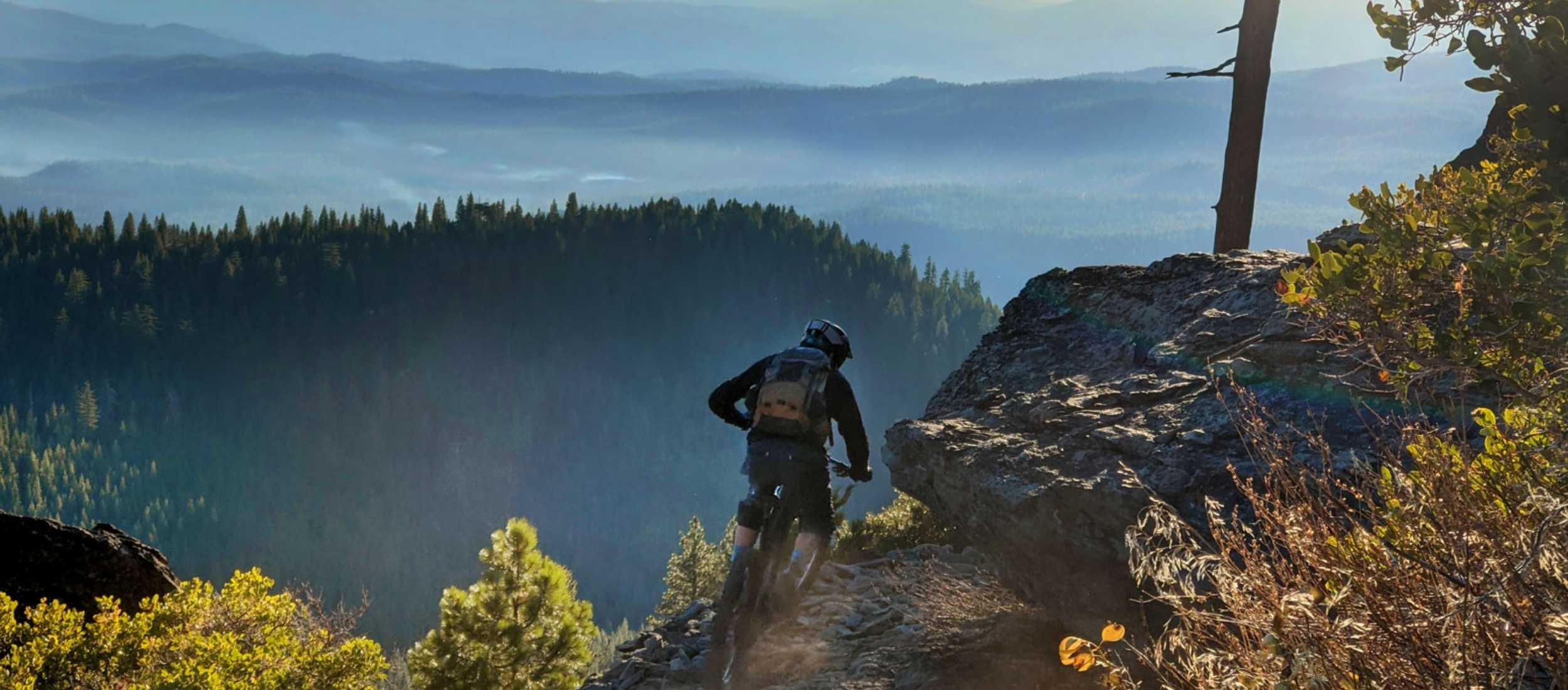 Mountain biking on Mount Hough in Northern California