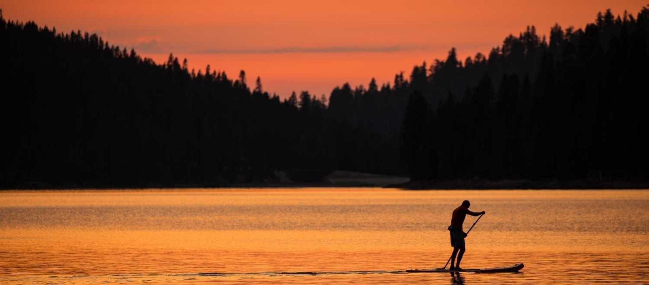 Paddle Boarding at Sunset in Northern California
