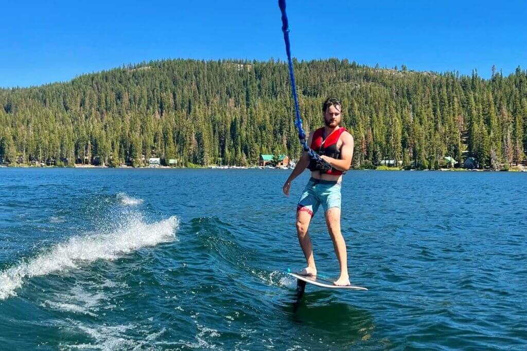 wakeboarding at Bucks Lake in Northern California