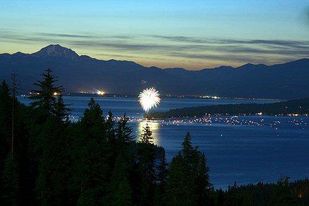 fireworks over lake Almanor