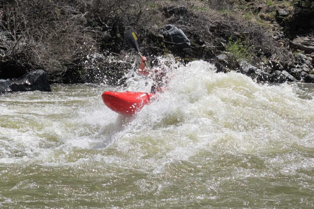 kayaker on the north fork feather river in plumas county