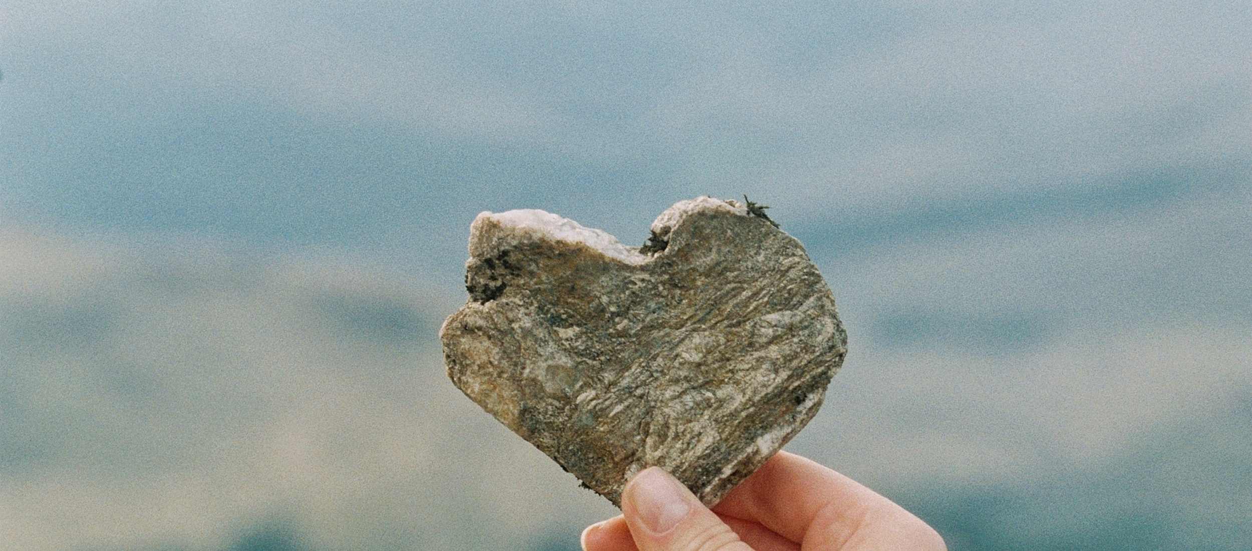 heart in shape of rock