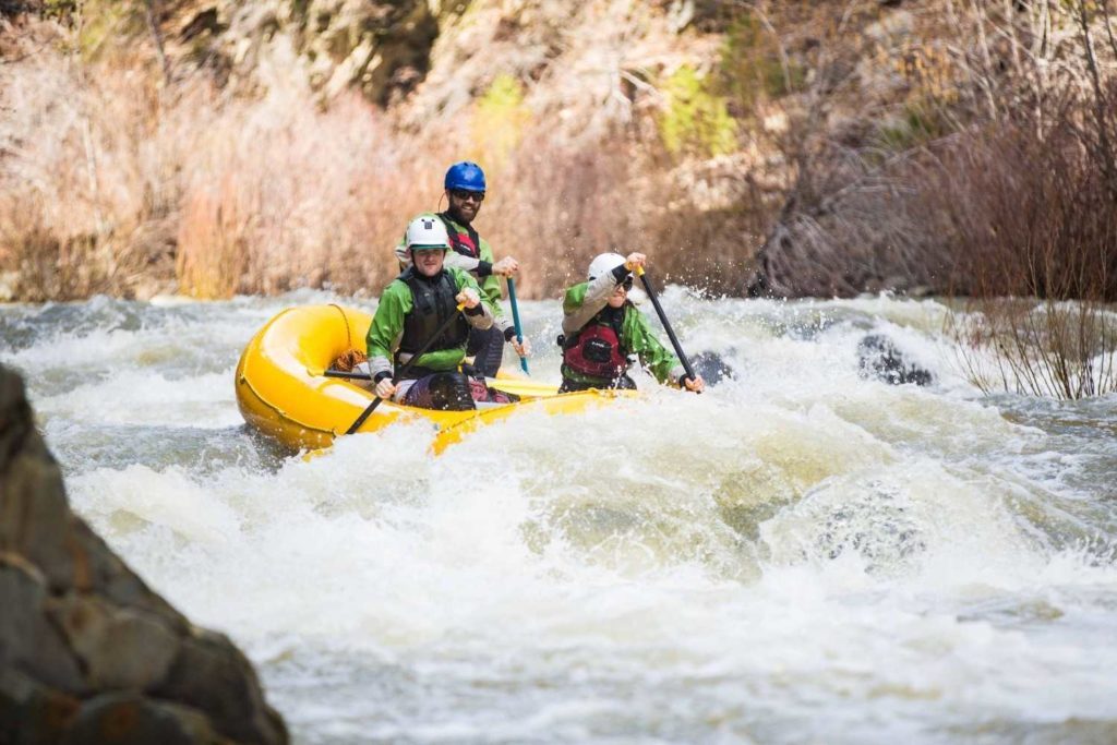 group rafting on feather river in plumas county in northern california