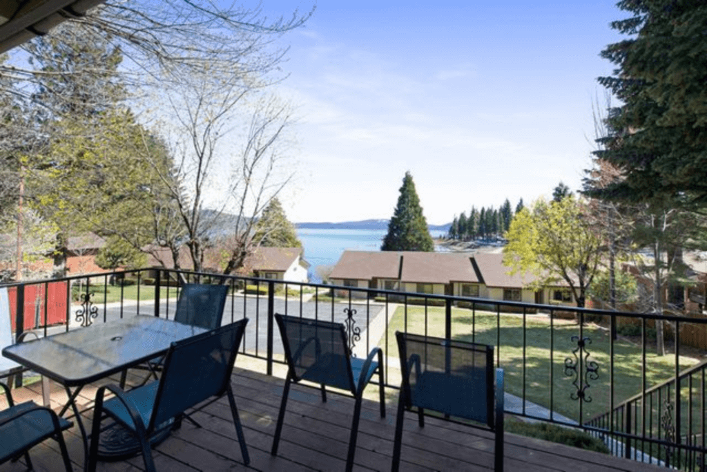 Deck from Rubin Condo with view of Lake Almanor