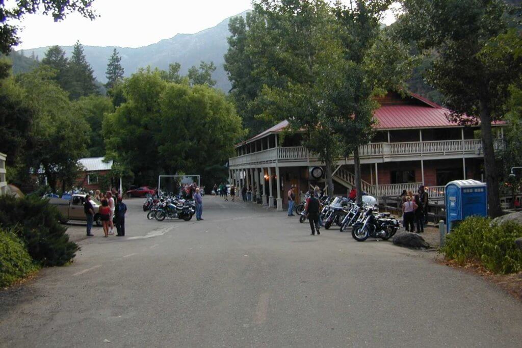 Motorcycles outside of Belden Resort