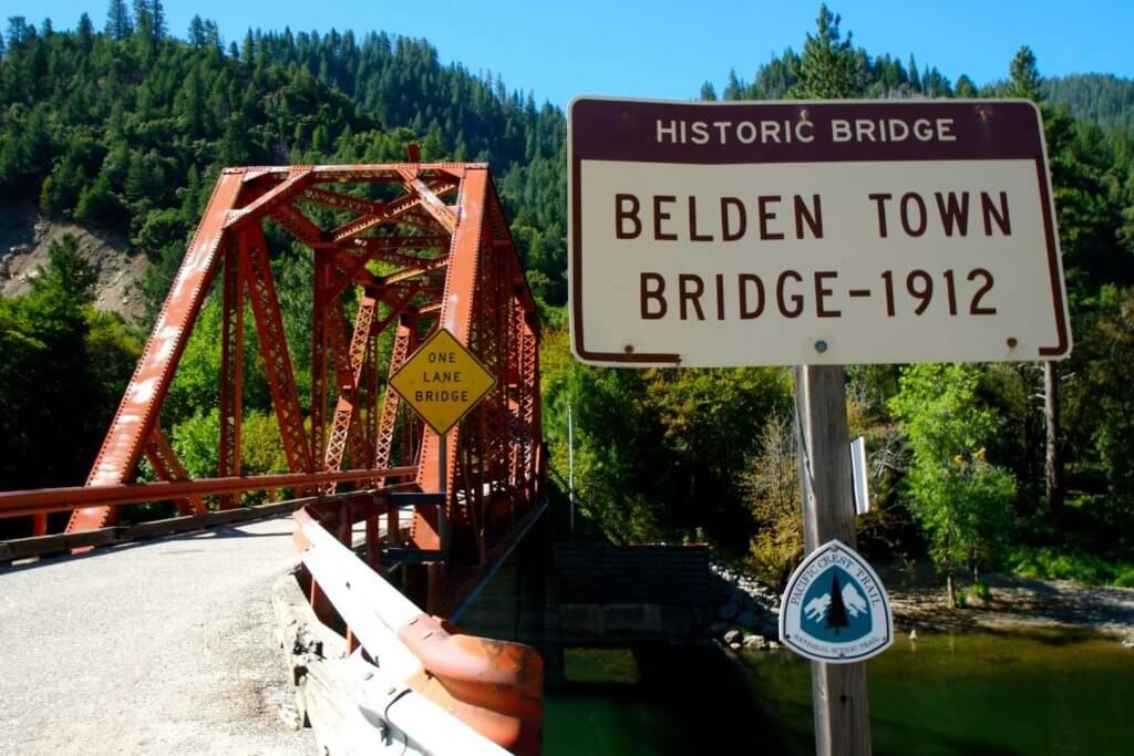 Sign for Historic Belden Bridge