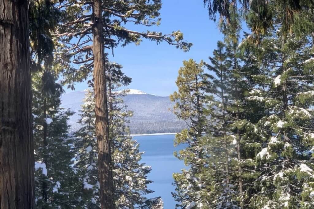 view of lake almanor and lassen from Long shot