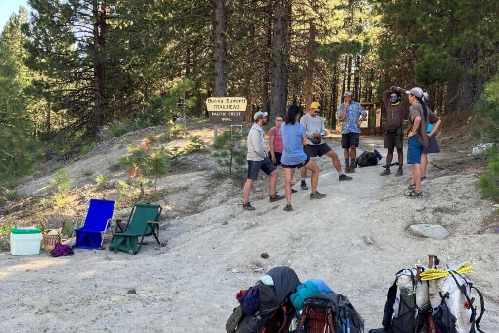 PCT hikers taking a break on the PCT