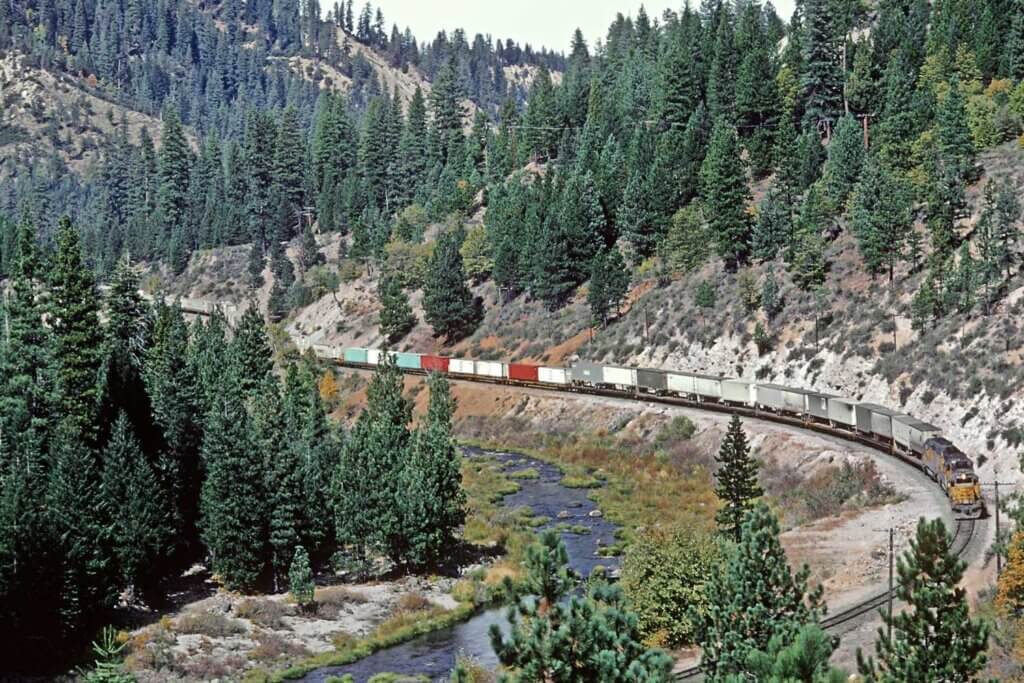 Feather River Canyon train in Northern Califormia