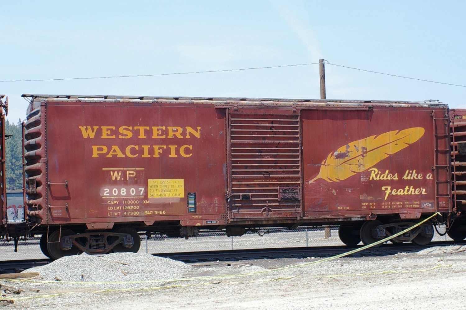 WP Train Car with slogan Rides Like a Feather