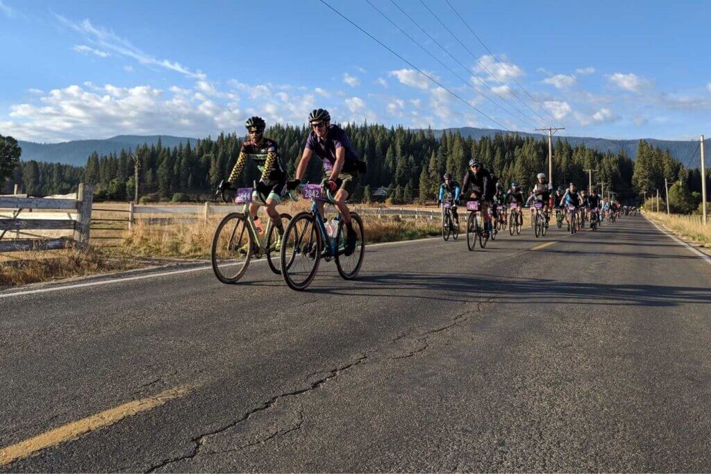 Cyclists in Plumas County in Northern California