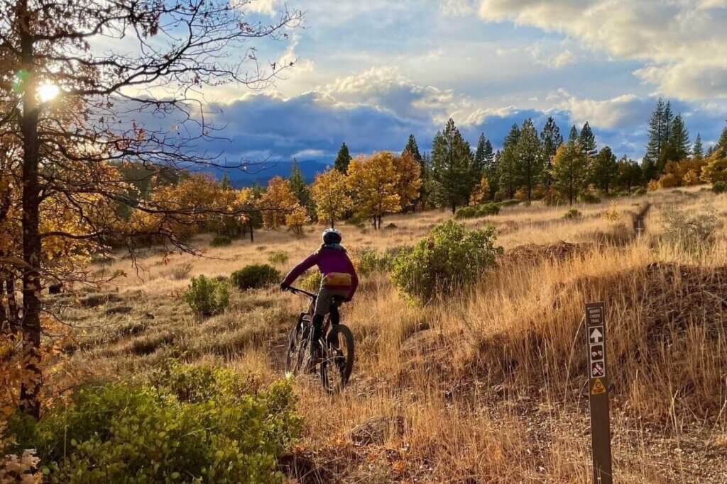 Mountain Biking in the fall in Plumas County