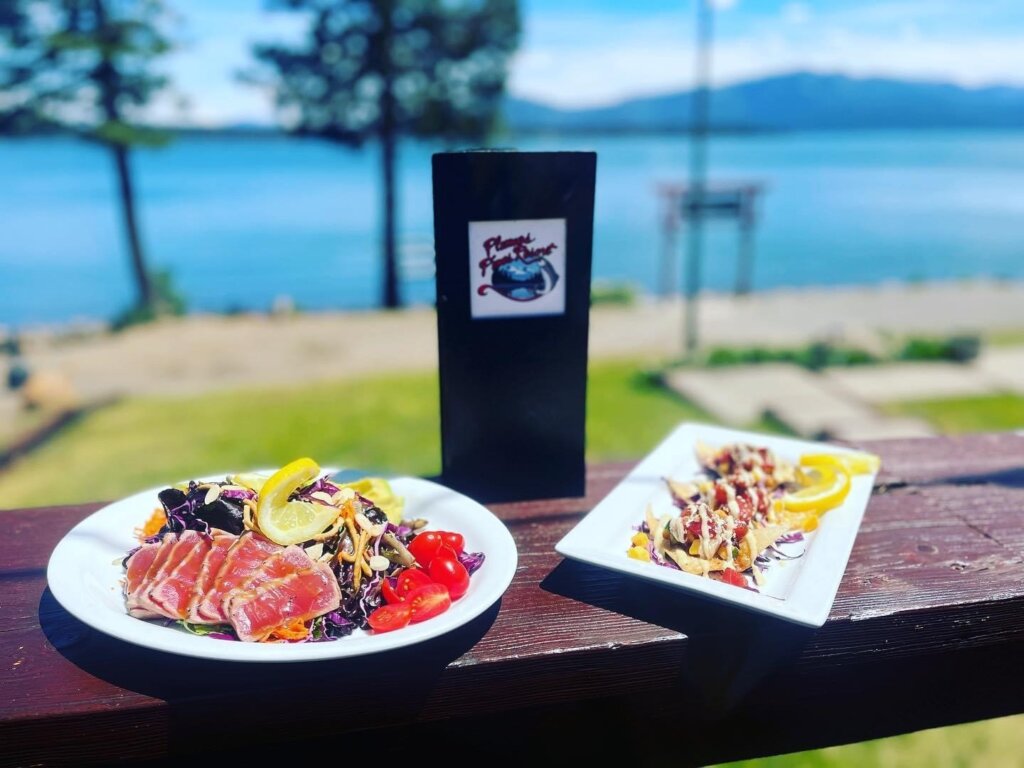View of food and Lake Almanor from Plumas Pines Deck