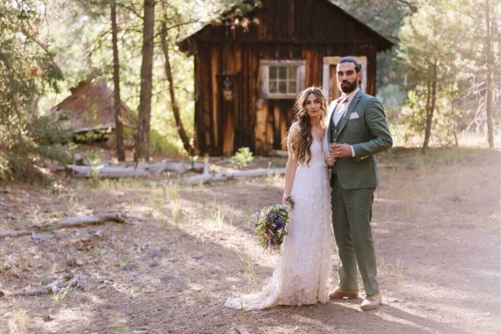 A bride and groom at a Northern California Wedding Venue in Plumas County