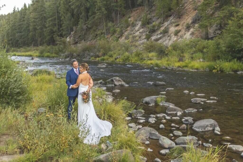 A married couple on the banks of the Middle Fork of the Feather River