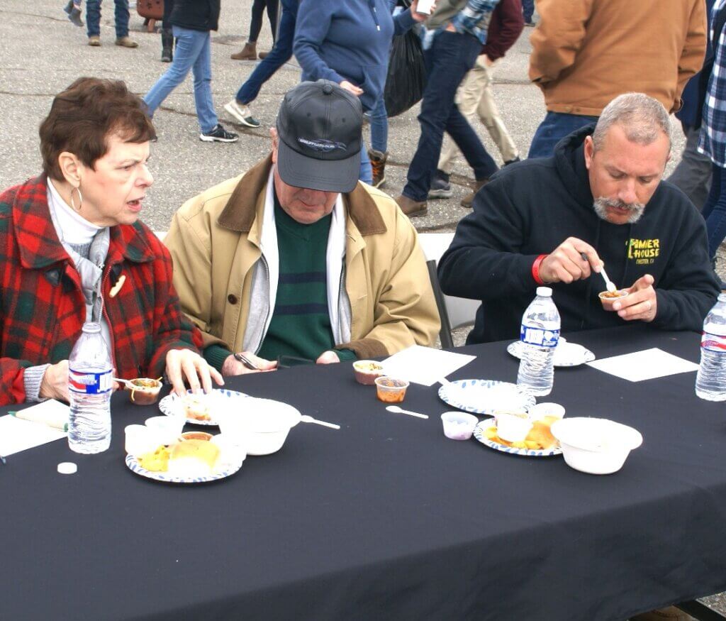 Judges taking their Chilly Chili Cookoff entries very seriously