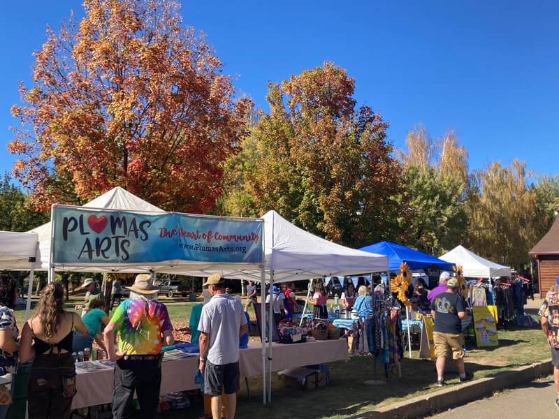 Vendors and Visitors at the Plumas Arts Mountain Harvest Beer Festival
