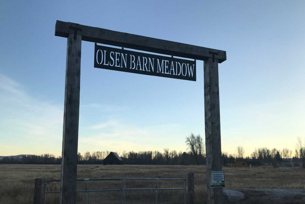 The Olsen Barn Meadow entrance in Chester, CA