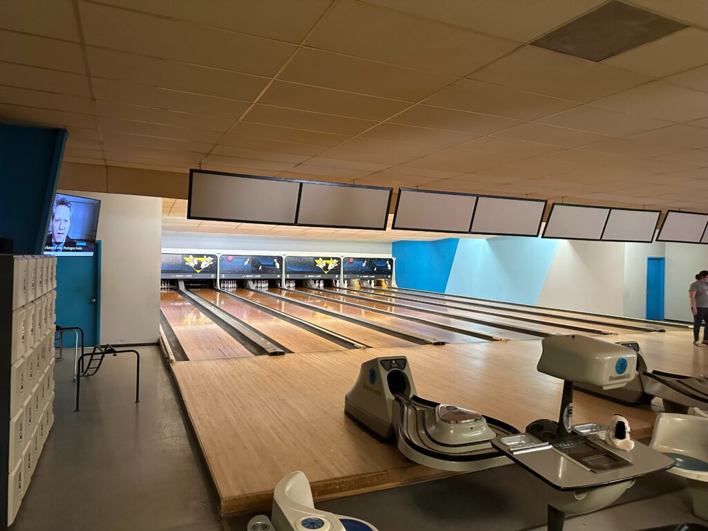View of lanes at Sierra Bella Bowling Alley