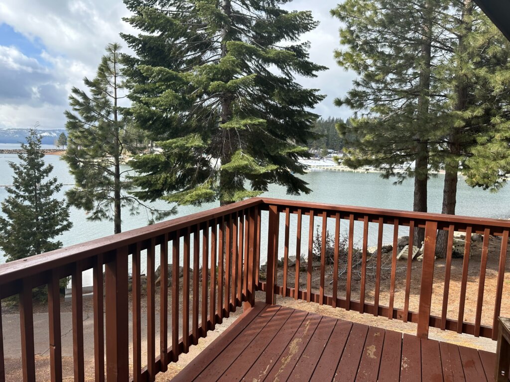 Deck with view of Lake Almanor from Almanor Lakeside Resort