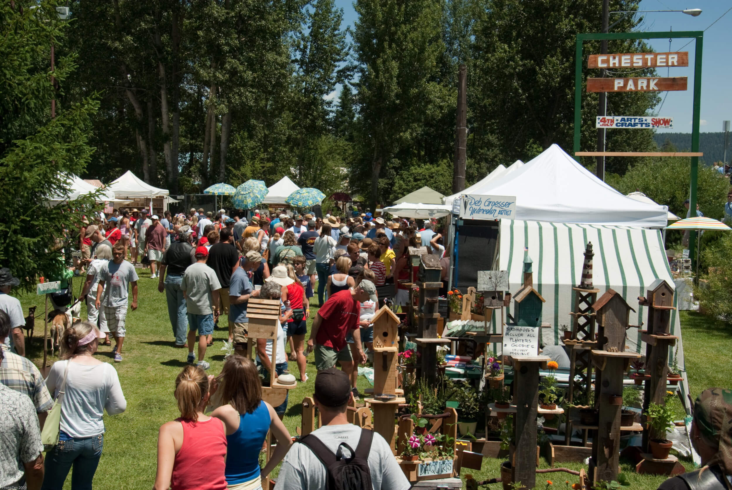 4th oif July Arts & Craft Fair. Vendor Tents and Crowds
