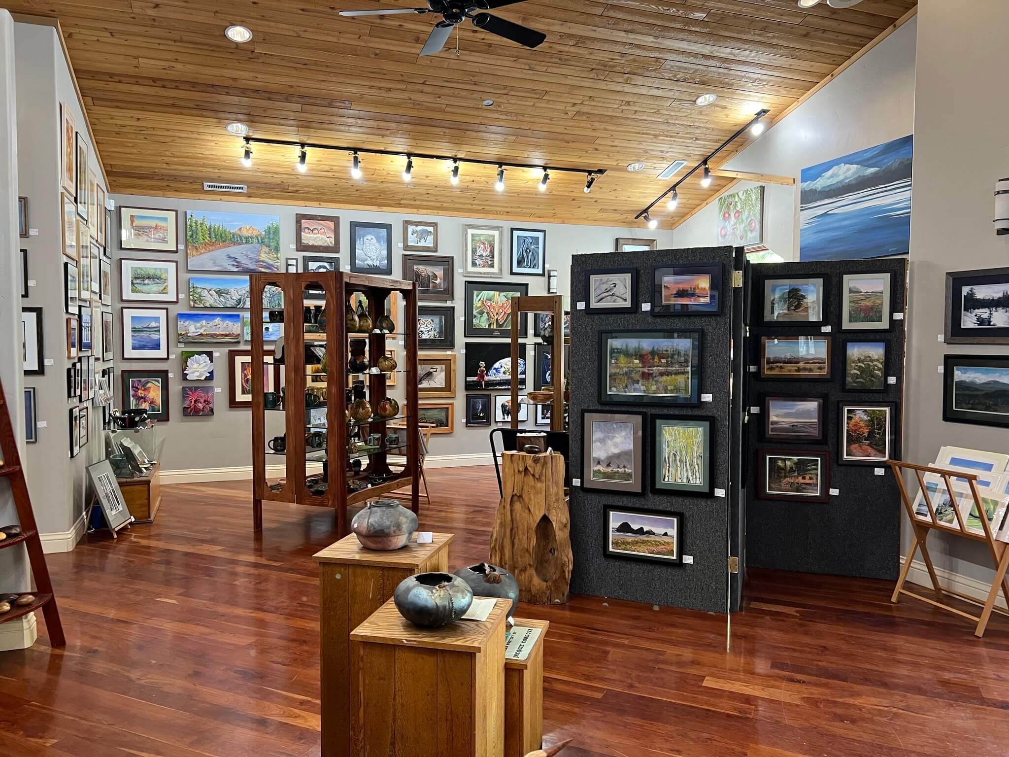 Artwork displays at Blue Goose Gallery of Artists