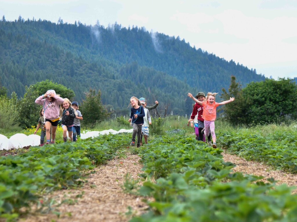Children enjoying Rugged Roots Farm