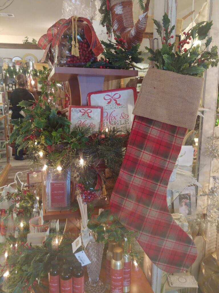 Christmas Stocking and dispay at Crescent Country Holiday Open House