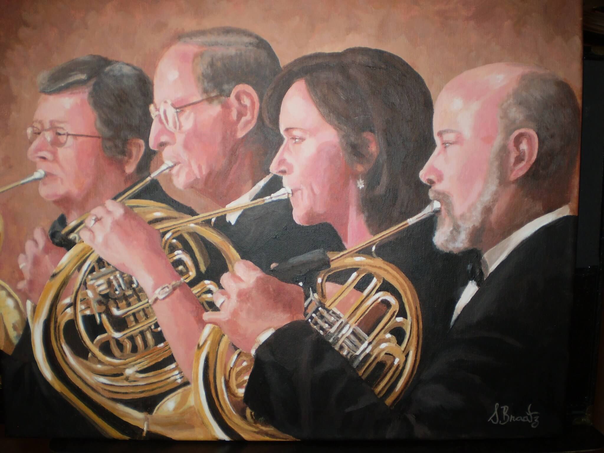 Portrait of horn section of Susanville Symphony by Steven Braatz