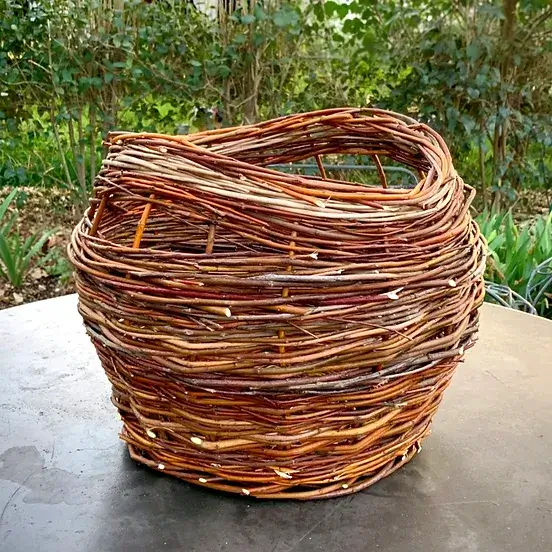 Image of a Round Base Willow Basket