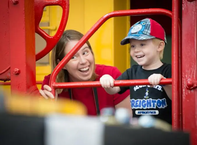 Railroad Days mother and son at fun zone