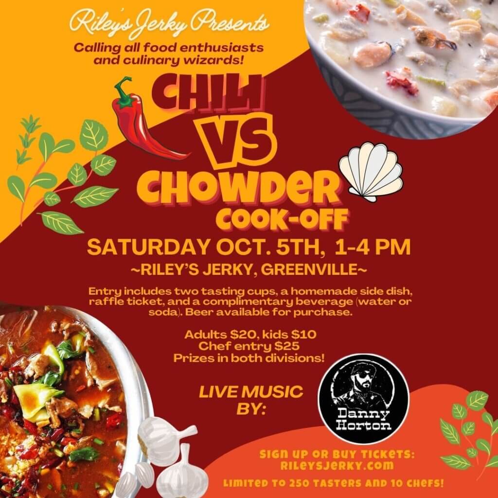 Poster for Riley's chili vs. Chowder Cook-off