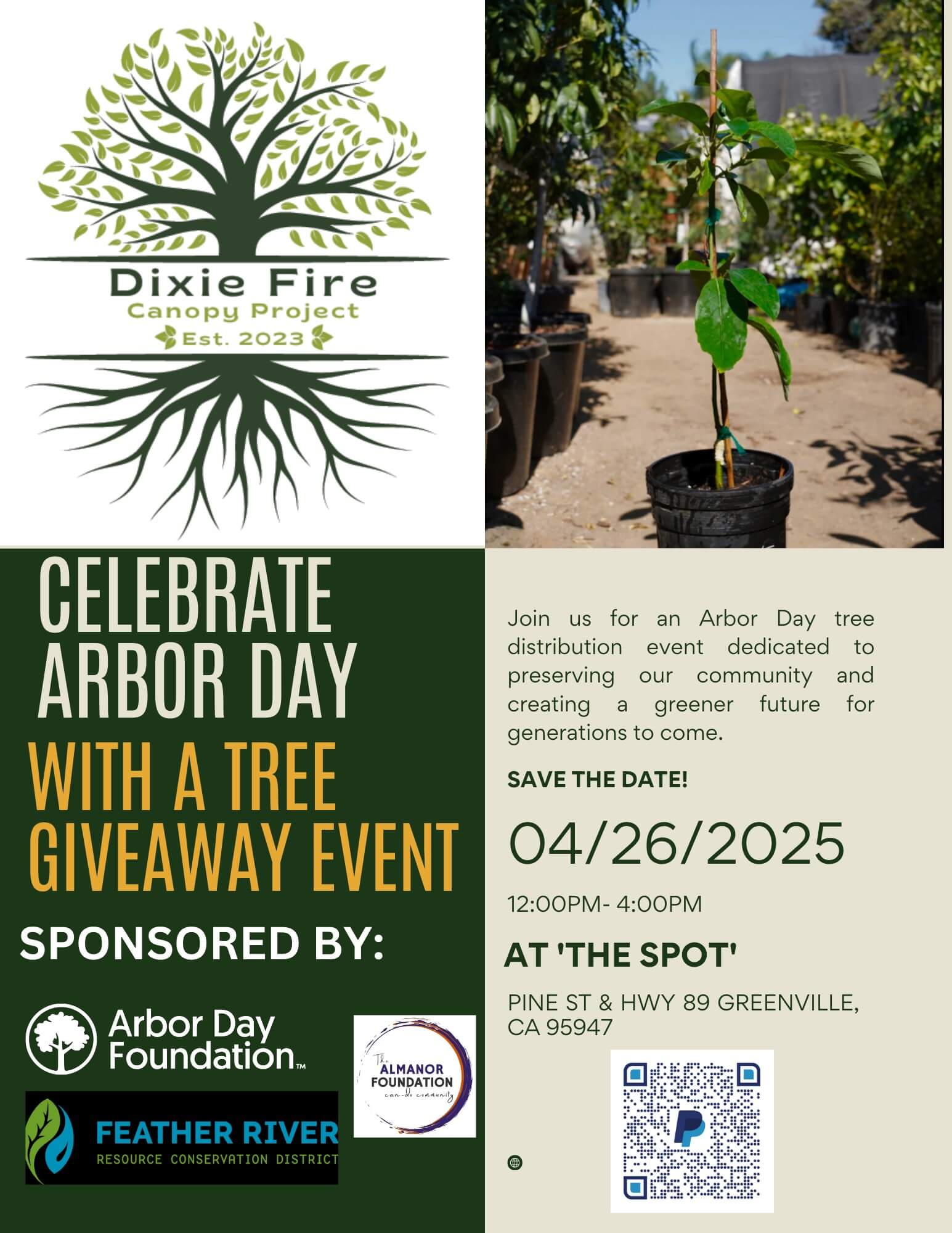 Dixe Fire Canopy Project Poster for Arbor Day April 26, 2025