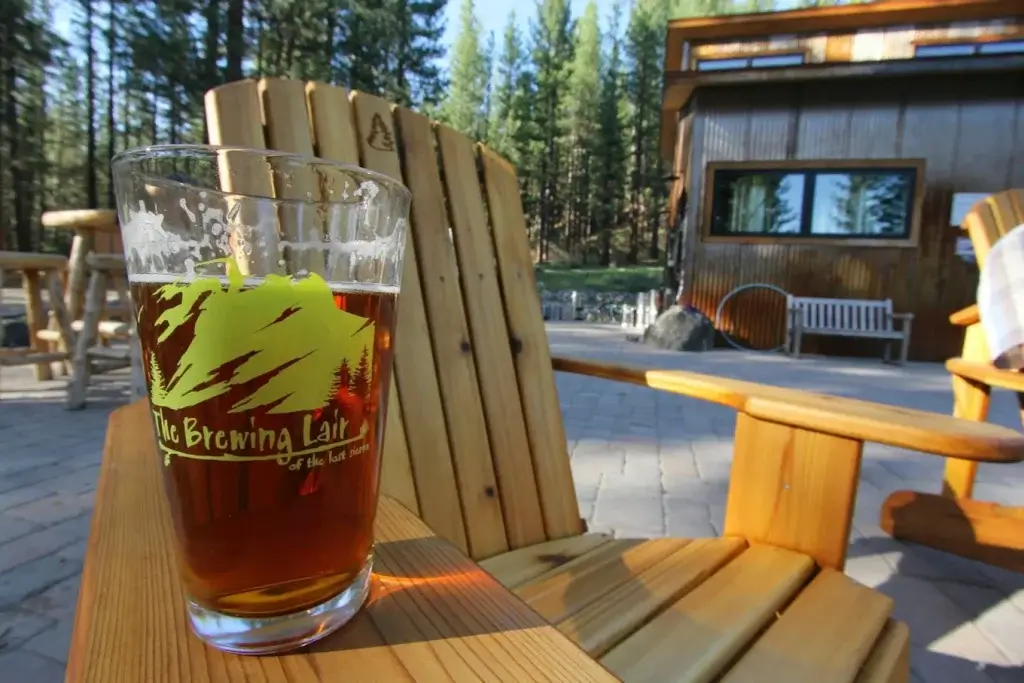 Enjoying a drink outside at the Brewing Lair