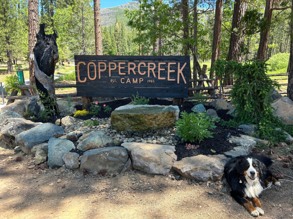 Copper Creek Sign with Dog