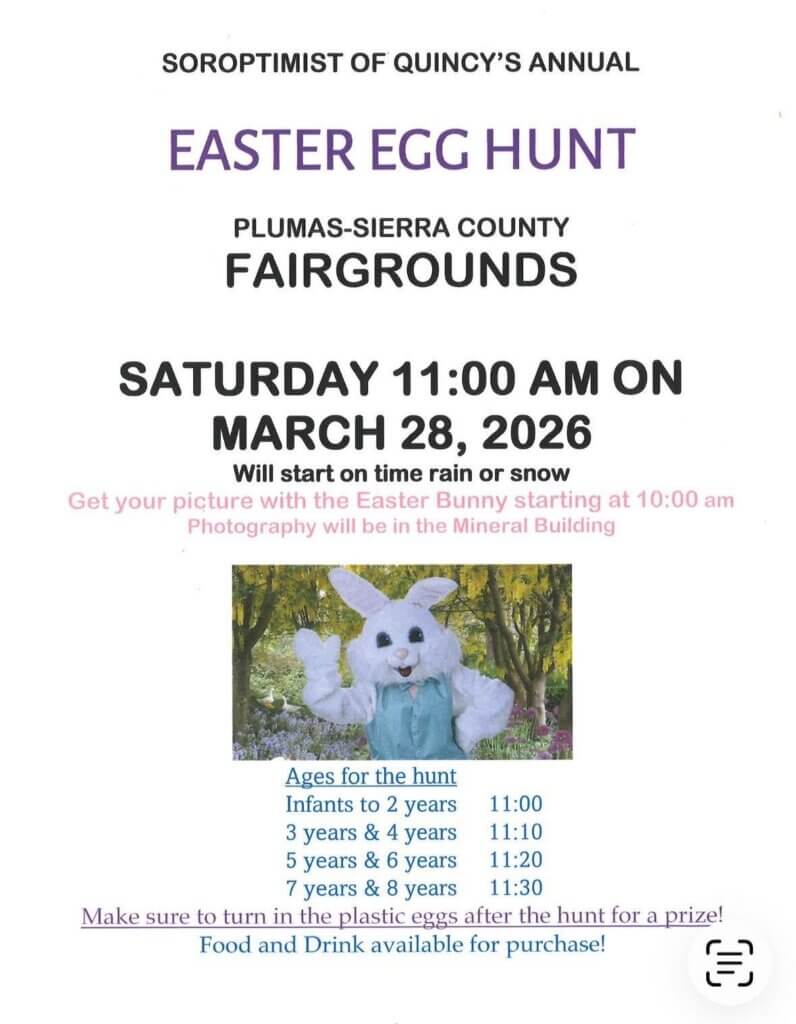 Soroptimist Easter Egg Hunt Flyer iwth image of a Easter Bunny in costume